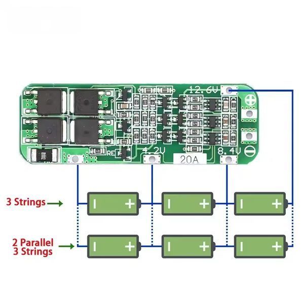 Плата захисту BMS Li-ion акумуляторів 3S 20A 03637 фото