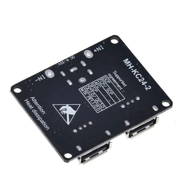 DC-DC преобразователь, 2 x USB-модуль быстрой зарядки QC 2.0,3.0 (5V,9V,12V) 6454135 фото