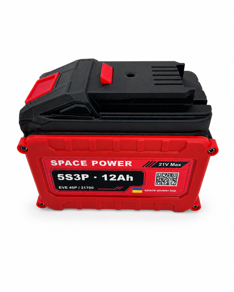 Акумулятор Space Power 21V 12Ah 5S3P EVE 40P 21700 для інструменту Dnipro-M з BMS, індикацією заряду 2341656 фото