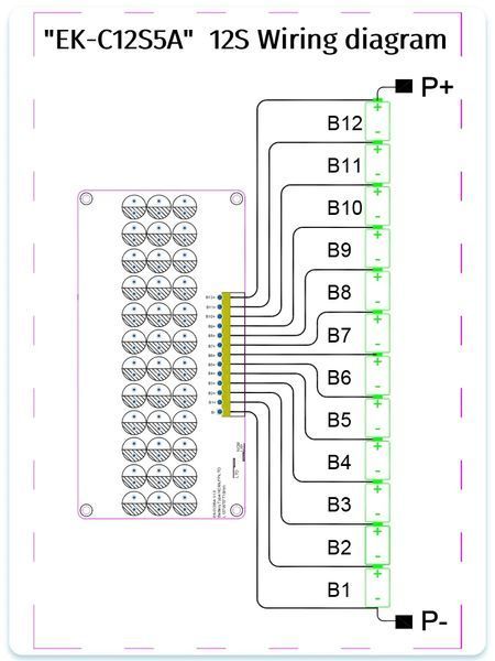 Активний балансир 5A 9S&ndash;12S EK-C12S5A для Li-ion / LiFePO4 акумуляторних батарей 70014 фото