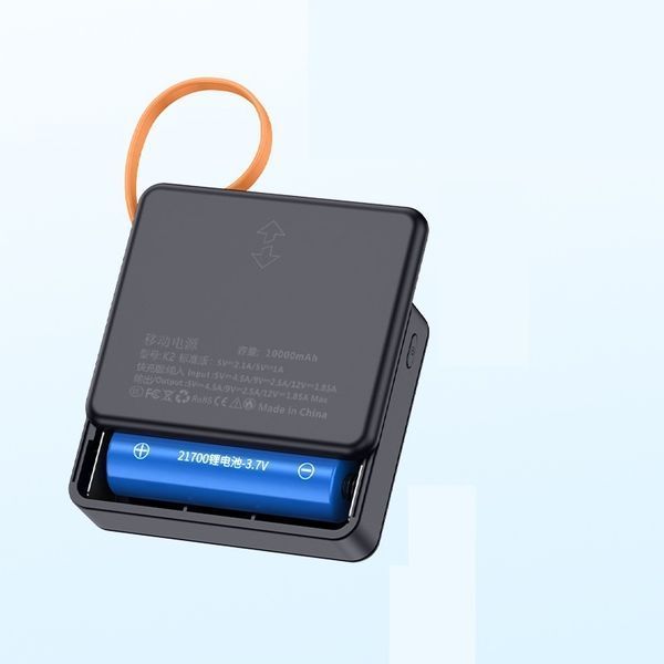 Корпус повербанка K2 на 2 акумулятори 21700, 22,5 Вт, USB-C PD/QC, чорний 70019 фото