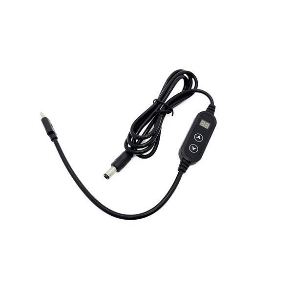 Регульований кабель USB-C PD 100 Вт &rarr; DC для живлення техніки від повербанка, 5&ndash;20 В, дисплей, 38 адаптерів 70022 фото